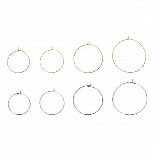 Support Boucle d'oreille Cr&eacute;ole en Acier Inoxydable Dor&eacute; N&deg;03-35 mm x 5 paires