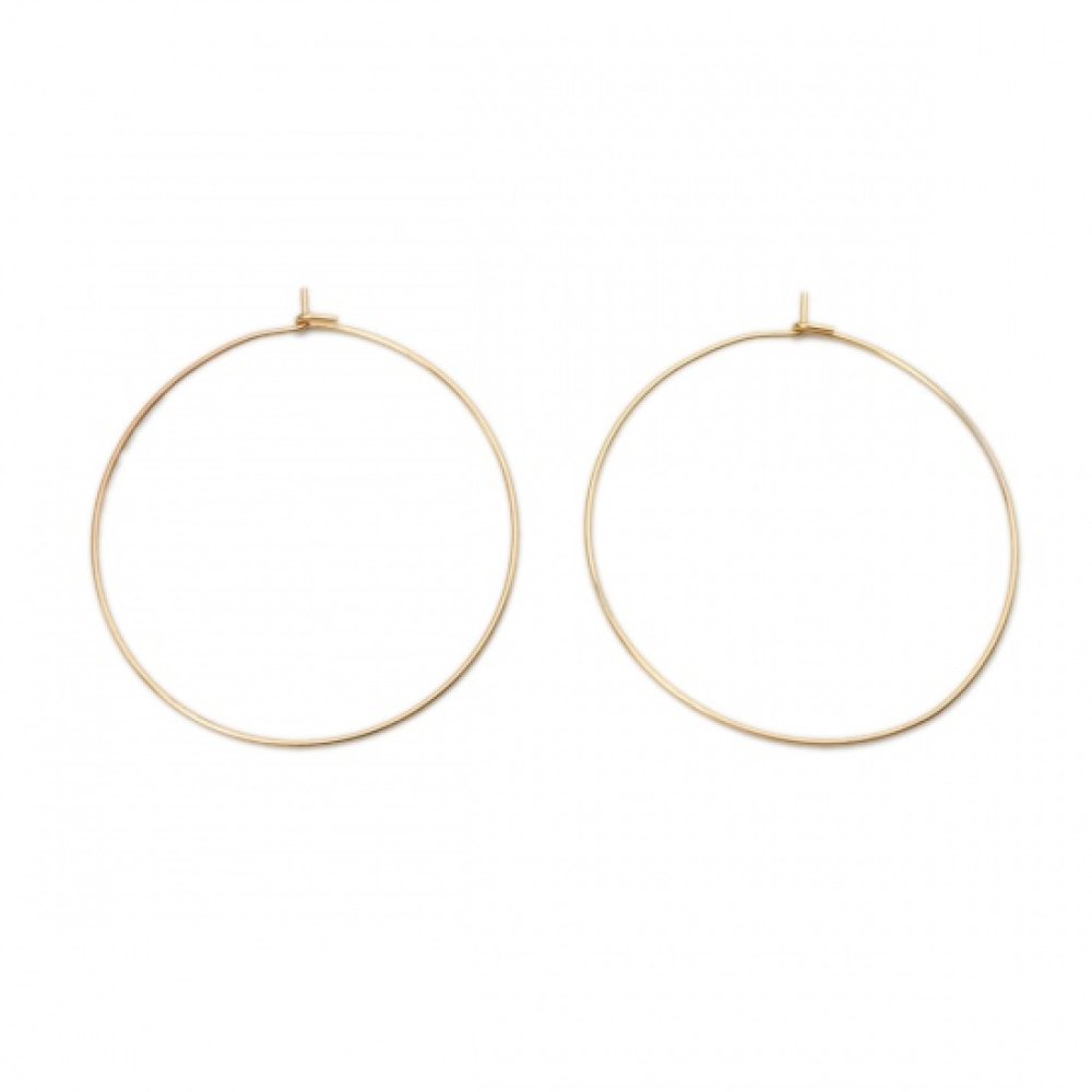 Support Boucle d'oreille Cr&eacute;ole en Acier Inoxydable Dor&eacute; N&deg;03-40 mm 02 x 5 paires