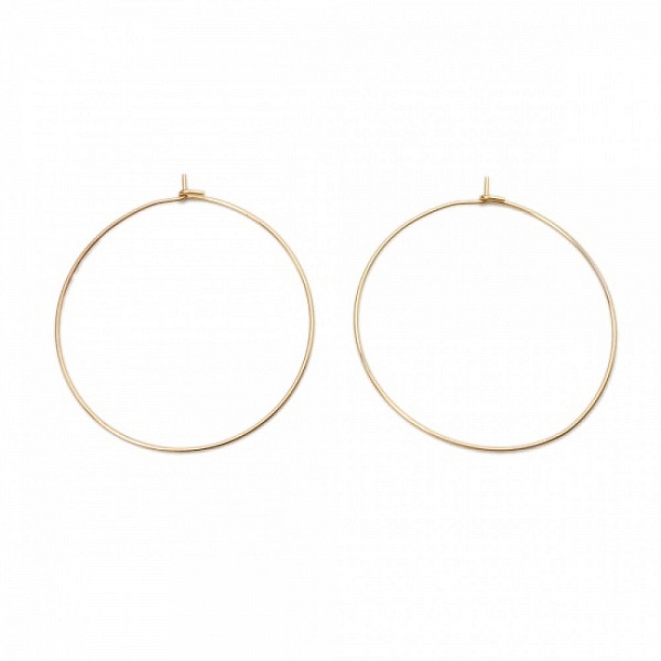 Support Boucle d'oreille Cr&eacute;ole en Acier Inoxydable Dor&eacute; N&deg;03-40 mm 02 x 5 paires