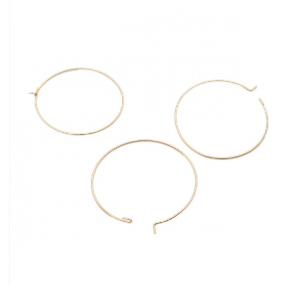Support Boucle d'oreille Cr&eacute;ole en Acier Inoxydable Dor&eacute; N&deg;03-40 mm 02 x 5 paires