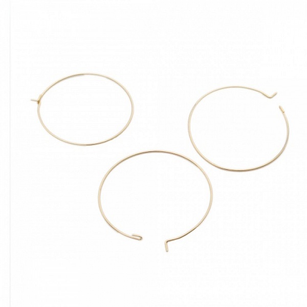 Support Boucle d'oreille Cr&eacute;ole en Acier Inoxydable Dor&eacute; N&deg;03-40 mm 02 x 5 paires