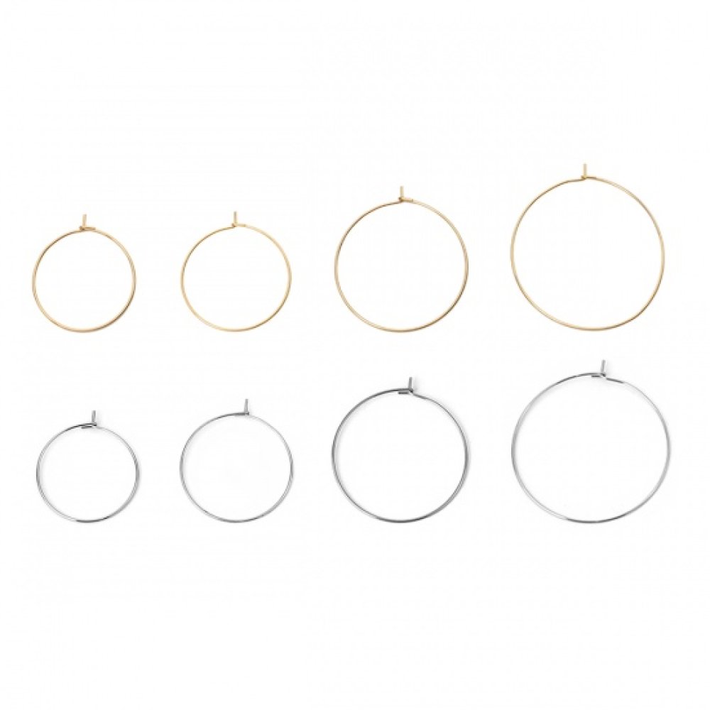 Support Boucle d'oreille Cr&eacute;ole en Acier Inoxydable Dor&eacute; N&deg;03-40 mm 02 x 5 paires