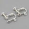 Support Boucle d'oreille Clip r&eacute;glable &agrave; vis argent&eacute; 16 x 18 mm x 1 paire