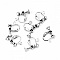 Support Boucle d'oreille Clip r&eacute;glable &agrave; vis argent Vieilli 13 x 18 mm x 1 paire
