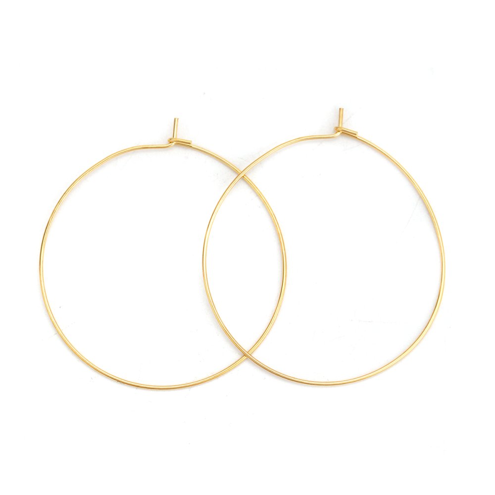 Support Boucle d'oreille Cr&eacute;ole en Acier Inoxydable Dor&eacute; N&deg;03-40 mm x 1 paire