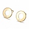 Support Boucle d'oreille puce ronde 10 mm en acier inoxydable N&deg;04-02 Dor&eacute;