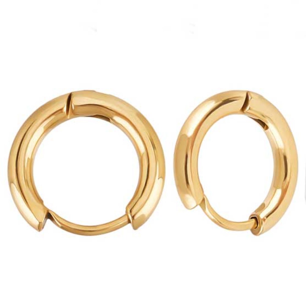 Support Boucle d'oreille Cr&eacute;ole Plaqu&eacute; Or 14K Dor&eacute; 12 mm