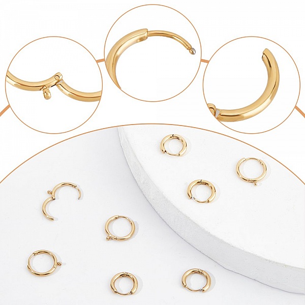 Support Boucle d'oreille Cr&eacute;ole Plaqu&eacute; Or 14K Dor&eacute; 15 mm