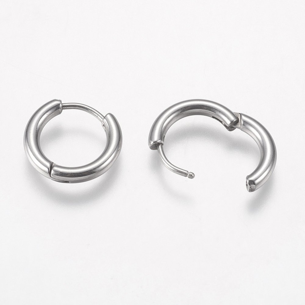 Support Boucle d'oreille Cr&eacute;ole Huggie Acier Inoxydable 15 mm