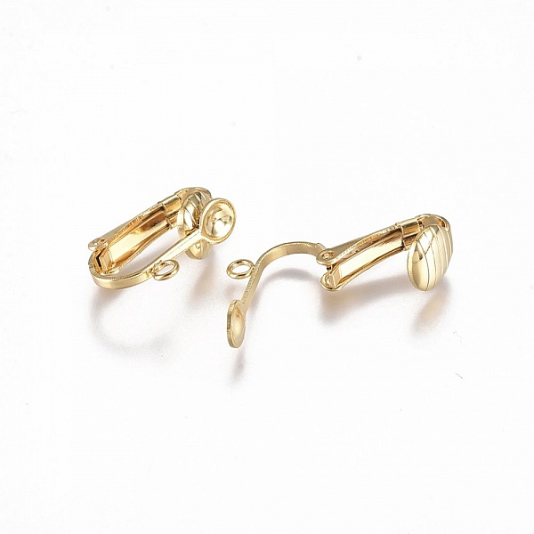 Support Boucle d'oreille Clip en Acier Inoxydable N&deg;01 x 5 paires