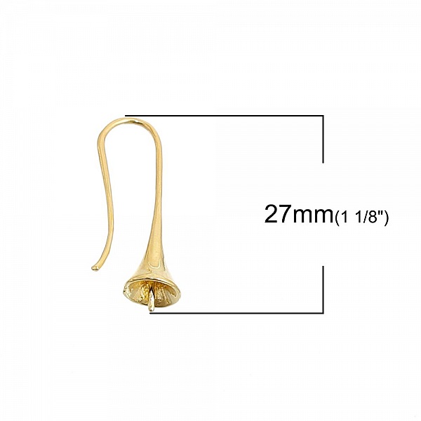 Support Boucle d'oreille pour boule &agrave;&nbsp; garnir x 1 Paire dor&eacute;