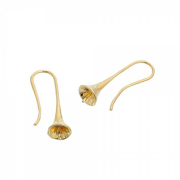 Support Boucle d'oreille pour boule &agrave;&nbsp; garnir x 1 Paire dor&eacute;