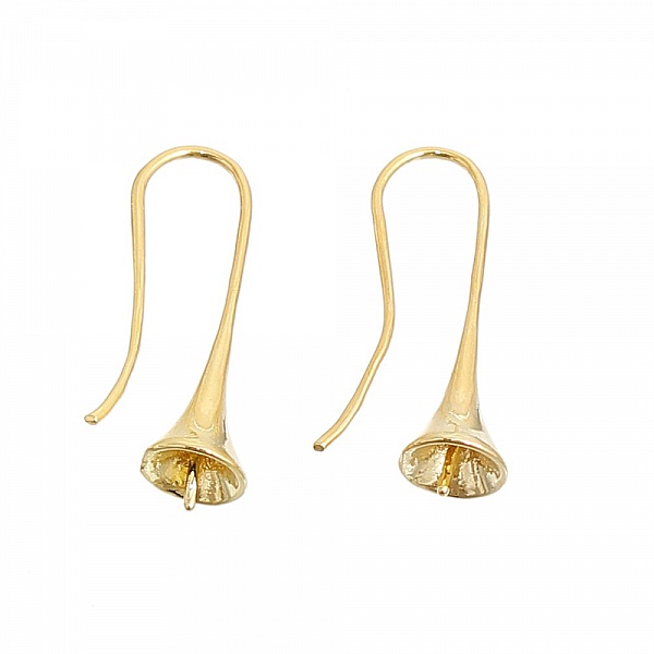 Support Boucle d'oreille pour boule &agrave; garnir x 5 Paires dor&eacute;