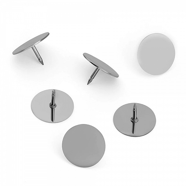Support Boucle d'oreille puce ronde 12 mm en acier inoxydable N&deg;02