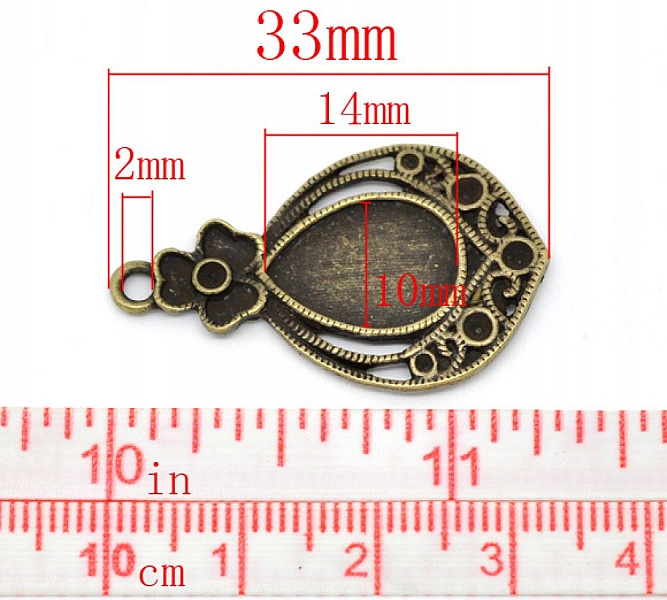 Support Cabochon Goutte N&deg;02 Bronze