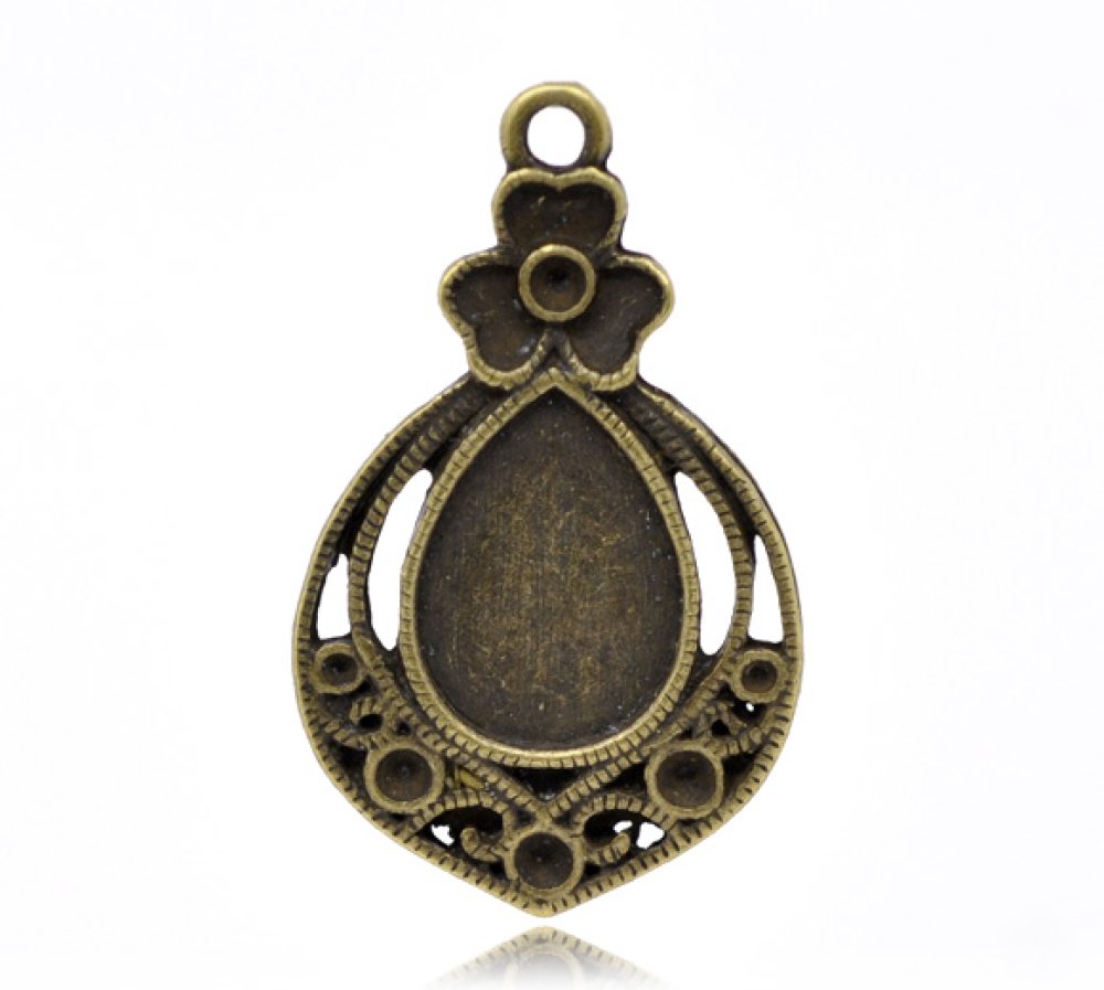 Support Cabochon Goutte N&deg;02 Bronze