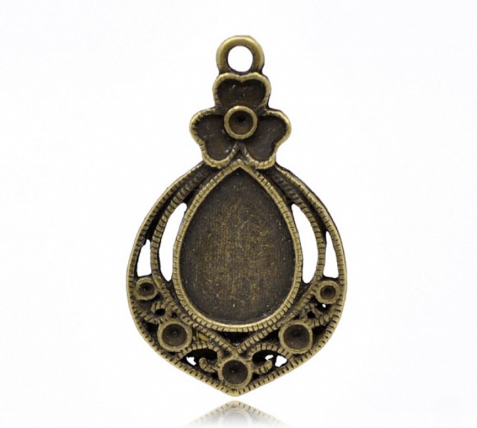 Support Cabochon Goutte N&deg;02 Bronze