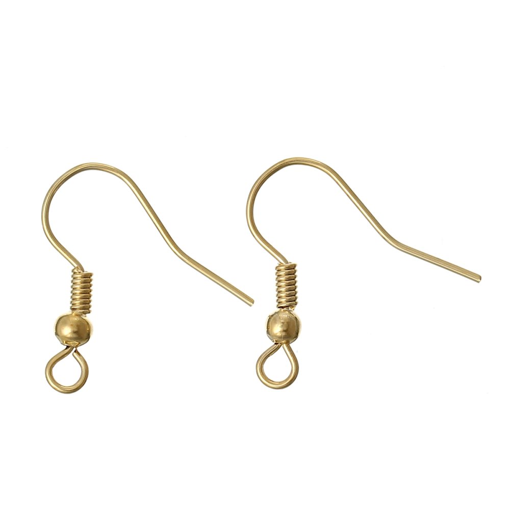 Support boucle d'oreille N&deg;24 Hame&ccedil;on plaqu&eacute; or 18 K x 2 paires