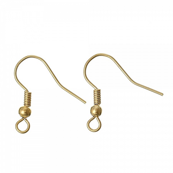 Support boucle d'oreille N&deg;24 Hame&ccedil;on plaqu&eacute; or 18 K x 2 paires