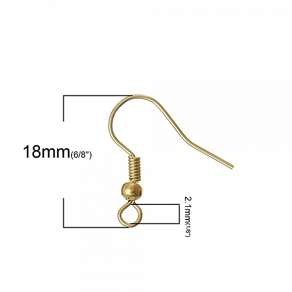 Support boucle d'oreille N&deg;24 Hame&ccedil;on plaqu&eacute; or 18 K x 2 paires