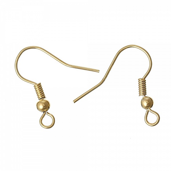 Support boucle d'oreille N&deg;24 Hame&ccedil;on plaqu&eacute; or 18 K x 2 paires