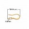 Support boucle d'oreille hameçon plaqué or avec strass 16mm.