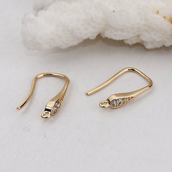 Support boucle d'oreille N&deg;26 Hame&ccedil;on plaqu&eacute; Or et Strass