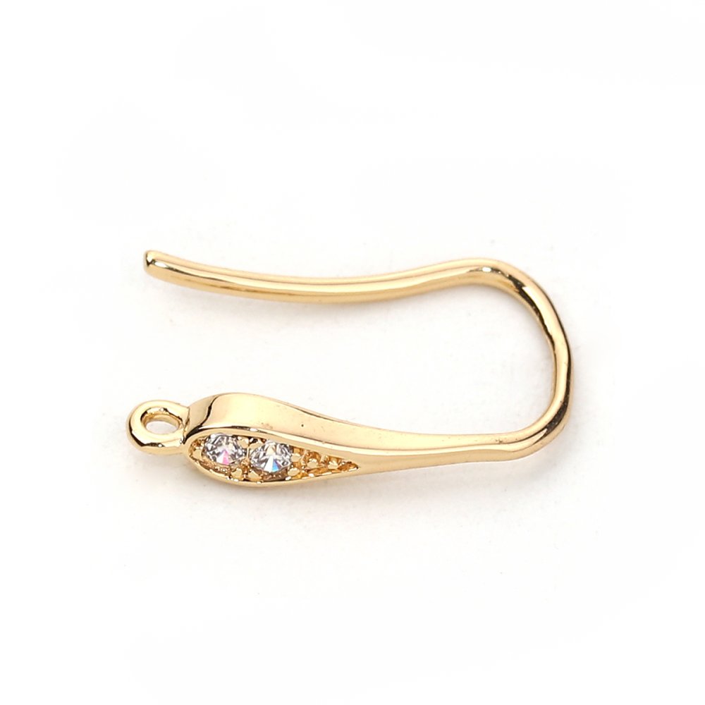 Support boucle d'oreille N&deg;26 Hame&ccedil;on plaqu&eacute; Or et Strass