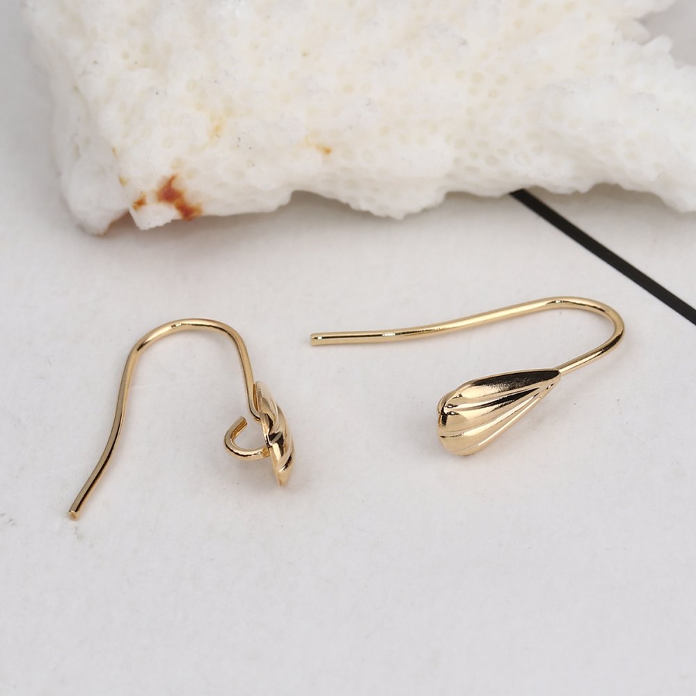 Support boucle d'oreille N&deg;28 Hame&ccedil;on coquillage plaqu&eacute; Or