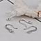 Support boucle d'oreille N&deg;01 Hame&ccedil;on plaqu&eacute; platine et Strass Transparent