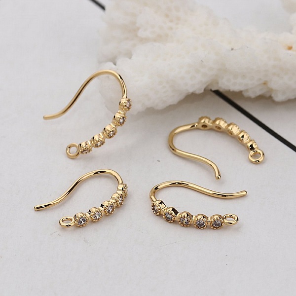 Support boucle d'oreille N&deg;29 Hame&ccedil;on plaqu&eacute; Or et Strass