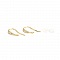 Support boucle d'oreille N&deg;30 Hame&ccedil;on plaqu&eacute; Or 18K et Goutte D'Eau