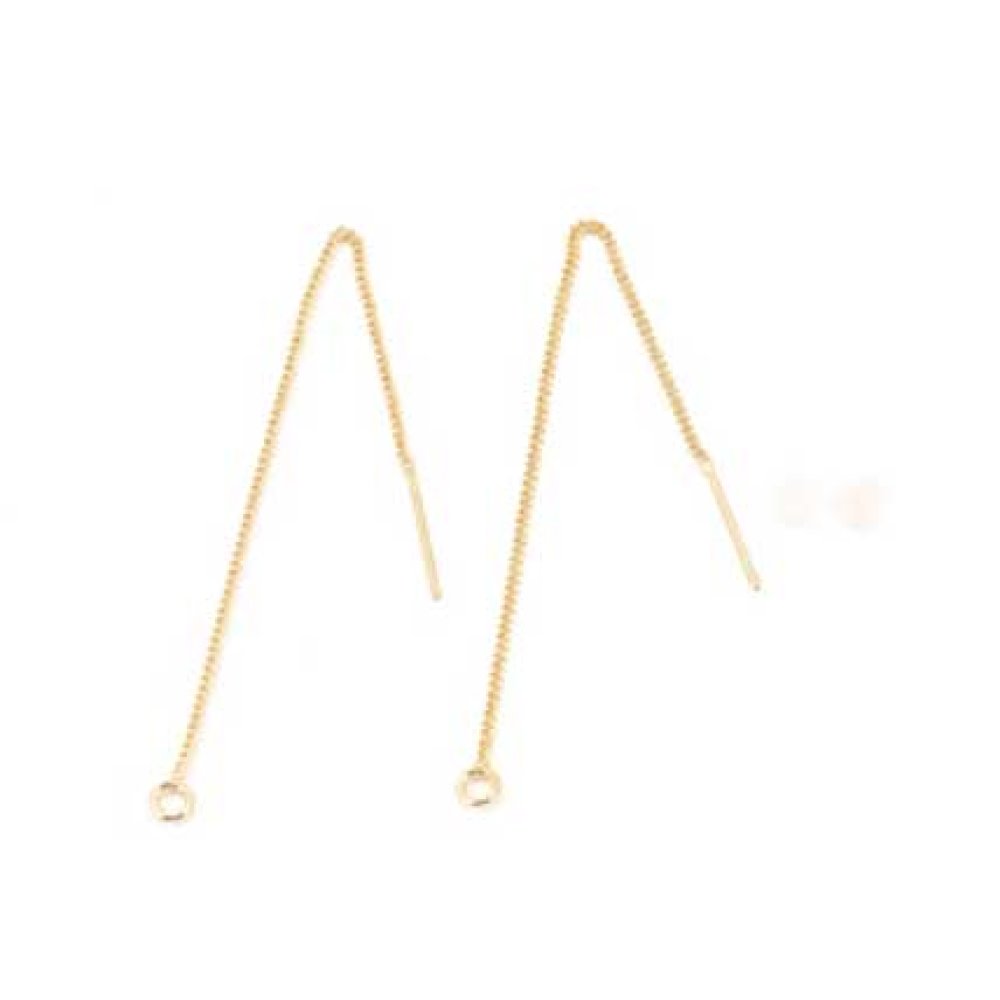Support boucle d'oreille N&deg;27-02 Chaine plaqu&eacute; Or 18K