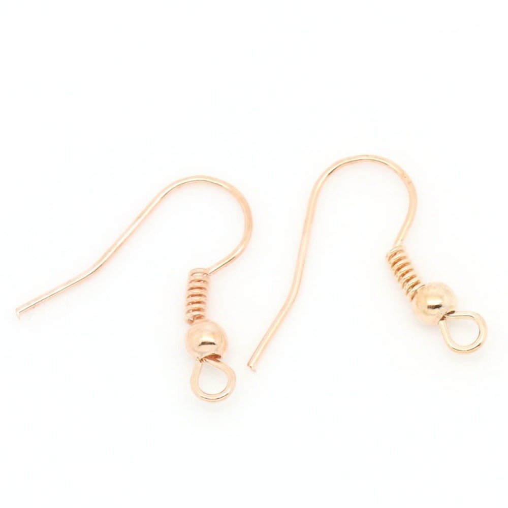 Support boucle d'oreille N&deg;15 Hame&ccedil;on dor&eacute; ros&eacute; x 5 paires.