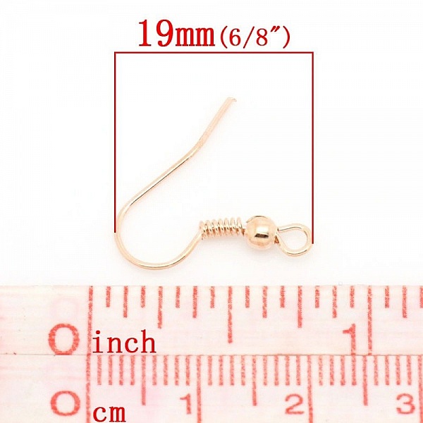Support boucle d'oreille N&deg;15 Hame&ccedil;on dor&eacute; ros&eacute; x 5 paires.