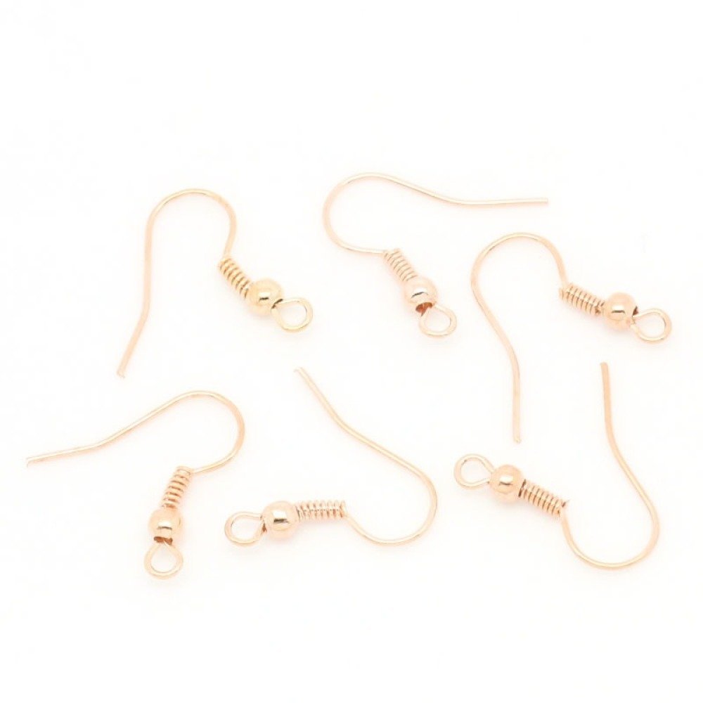 Support boucle d'oreille N&deg;15 Hame&ccedil;on dor&eacute; ros&eacute; x 5 paires.