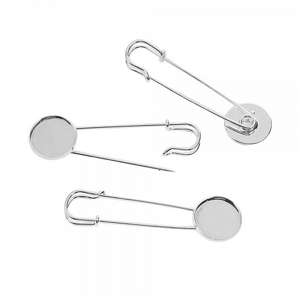 Support broche epingle cabochon rond 20 mm x 1 pi&egrave;ce