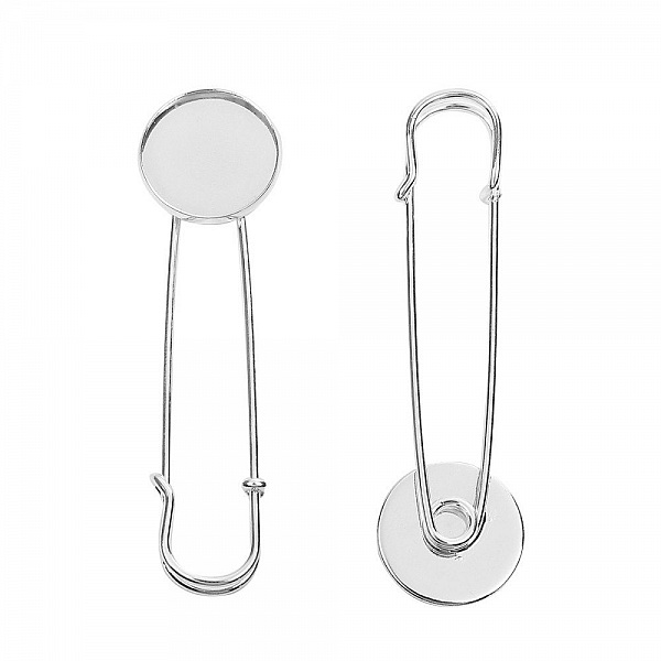 Support broche epingle cabochon rond 20 mm x 10 pi&egrave;ces