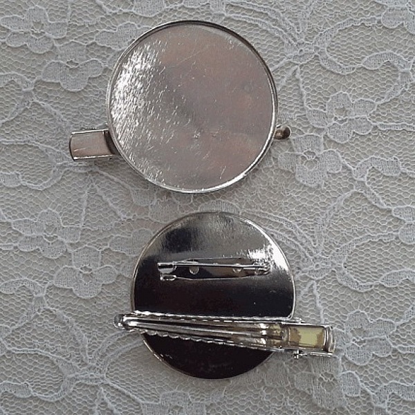 Support broche plateau - Couleur Argent 60 mm.