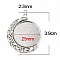 Support cabochon 25 mm rotatif N&deg;01 argent