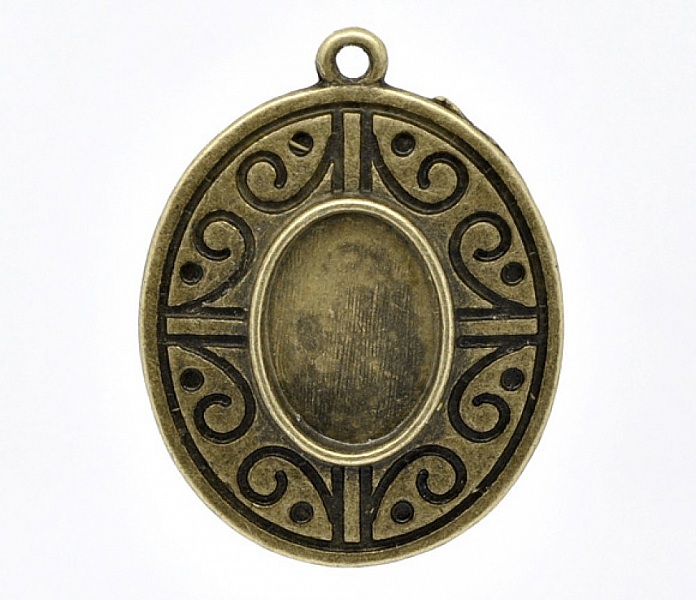 Support cabochon Ovale de 14 X 10 mm Bronze N&deg;06