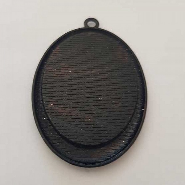 Support cabochon Ovale de 40 X 30 mm M&eacute;tal Noir N&deg;01