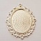 Support cabochon Ovale de 40 X 30 mm Argent N&deg;01