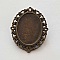 Support cabochon Ovale de 25 X 18 mm Bronze N&deg;02-02
