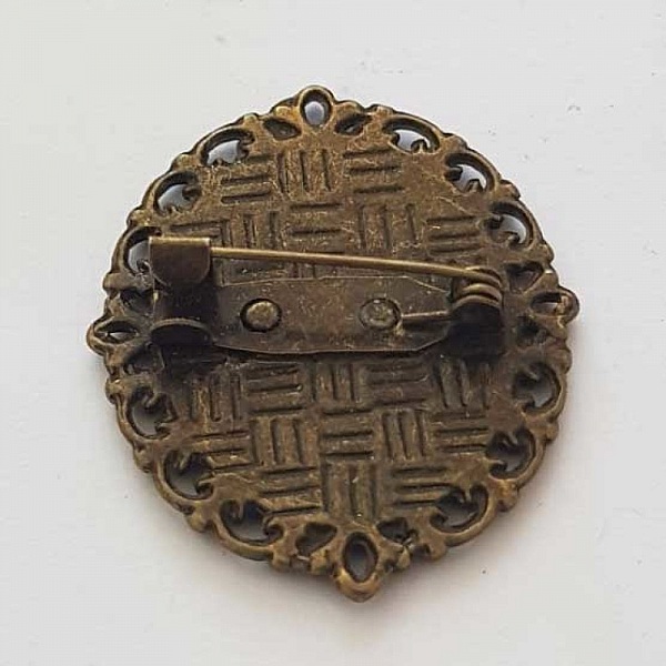 Support cabochon Ovale de 25 X 18 mm Bronze N&deg;02-02