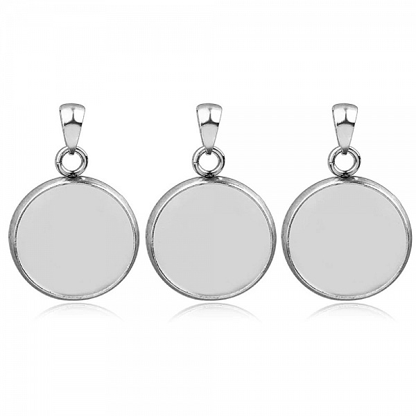 Support cabochon rond 16 mm Acier Inoxydable N&deg;04