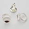 Support de bague r&eacute;glable avec plateau 4 griffes argent&eacute; N&deg;01