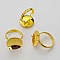 Support de bague r&eacute;glable avec plateau 4 griffes argent&eacute; N&deg;02 Dor&eacute;