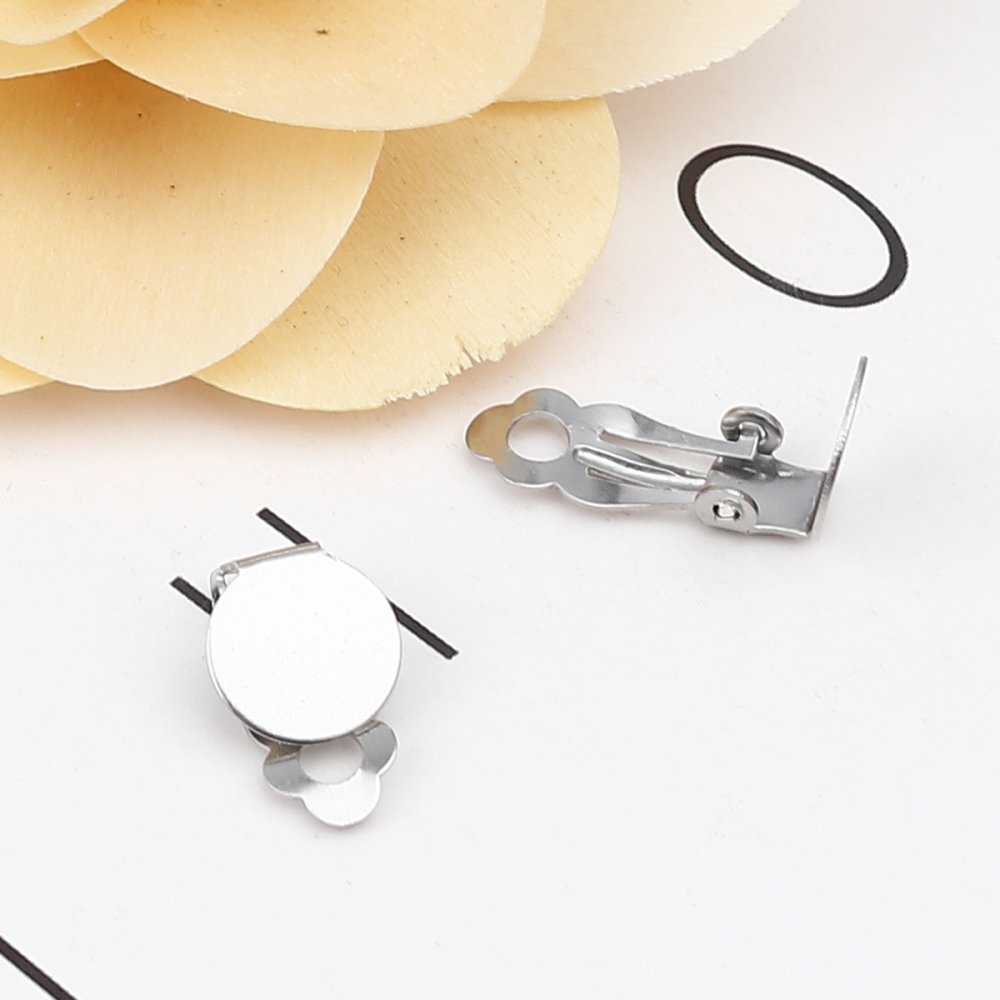 Supports Boucles d'oreilles Clips Plateau N&deg;06 x 10 Paires