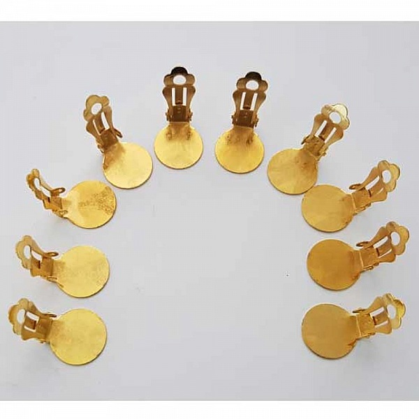 Supports Boucles d'oreilles Clips Plateau N&deg;01 2&eacute;me Choix x 10 Paires Dor&eacute;